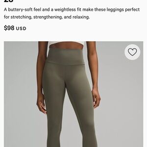 lululemon athletica Olive Green Leggings